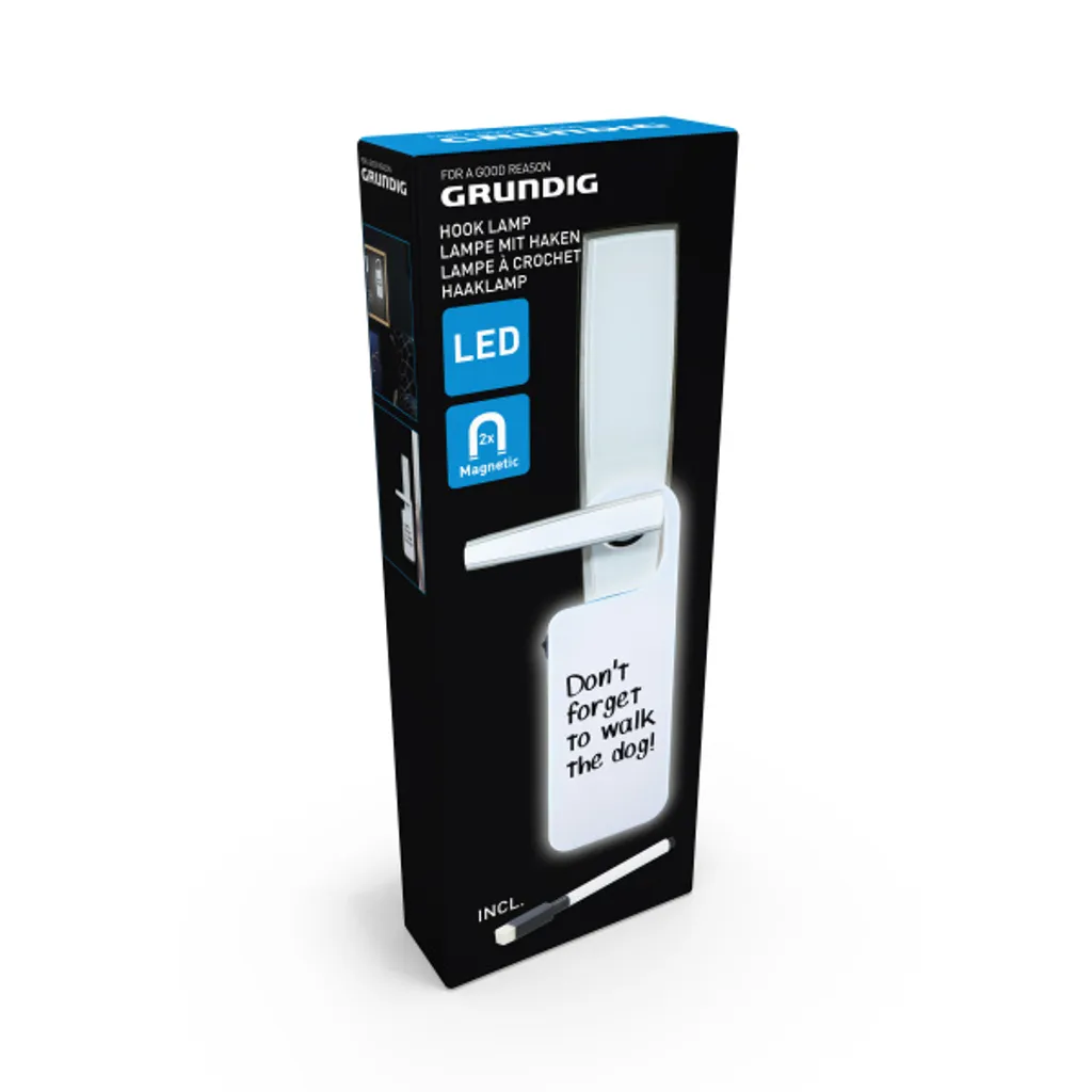 Grundig Hakenleuchte - Mit Beleuchtung - 2 Magnete - Schwarz – Bild 7