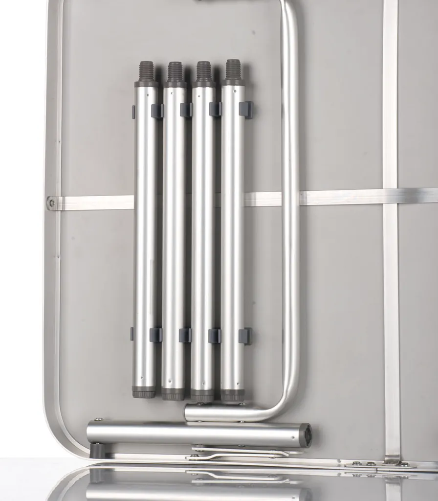 Camp Active Campingtisch - Klappar - Leicht - Höhenverstellbar Von 25 Bis 59CM - Tischplatte 75 X 55 CM - Aluminium/MDF - Weiß – Bild 2