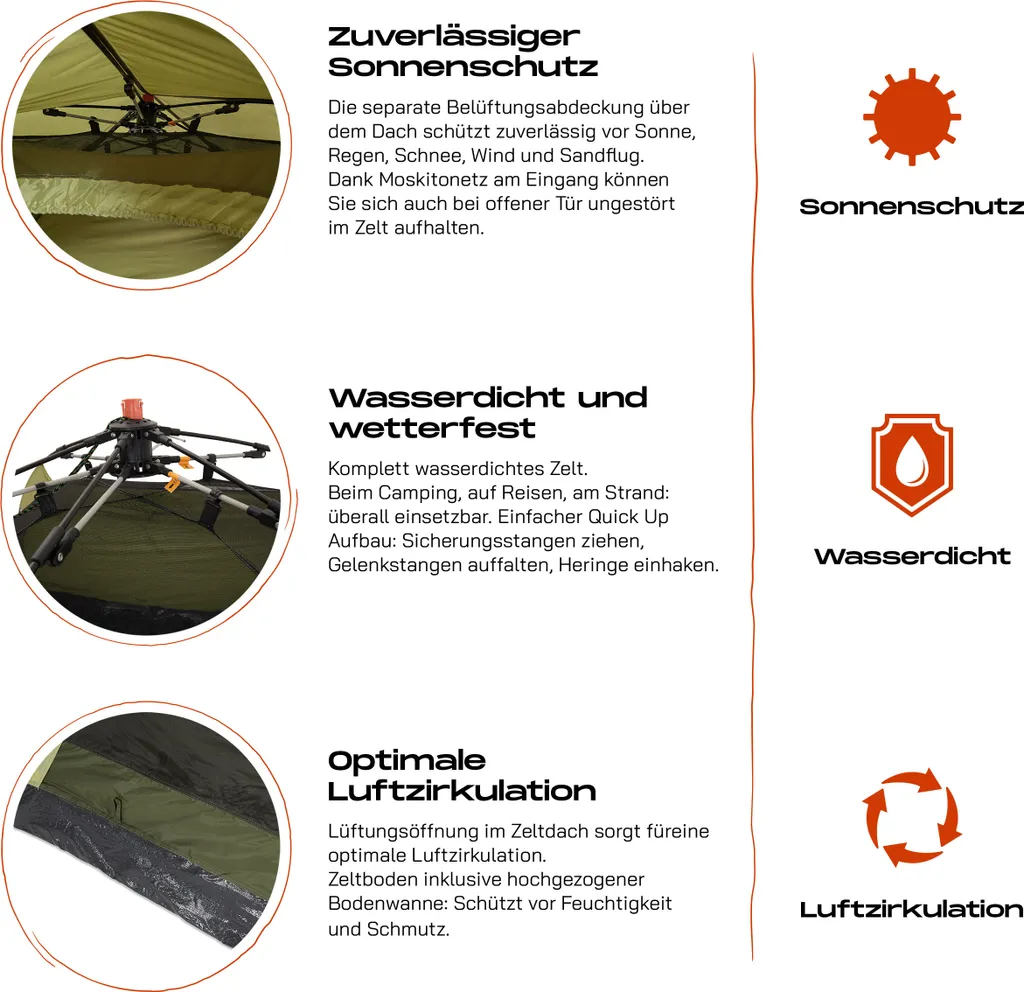 Where Tomorrow Pop Up Wurfzelt Für 3 Personen - 215 X 195 X 120 Cm - Grün 12 Where Tomorrow Pop Up Wurfzelt Für 3 Personen - 215 X 195 X 120 Cm - Grün – Bild 10