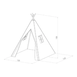 SUNNY Alba Tipizelt Für Kinder In Grau | Indienner / Tipi / Wigwam Zelt Mit Boden Für Kinderzimmer | Spielzelt Aus Baumwolle 120x120 Cm -Campingbedarf Geschäft 06d2d8d9b918ab9edd17e22565244bc8