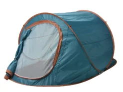 Pop Up Wurfzelt Für 2 Personen - 220 X 120 Cm / Blau - Camping Festival Automatik Trekking Zelt