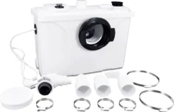 TRMLBE Hebeanlage Fäkalienpumpe 700W Schmutzwasserpumpen Wasserpumpen Mit Kohlefilter Für WC Dusche Waschtisch Haushaltspumpe