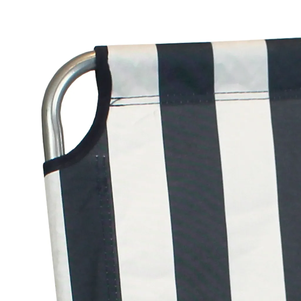 2 Stück Wohaga Campingstuhl 'Texel' Mit Armlehnen, Klappbar - Weiss / Blau Gestreift – Bild 5