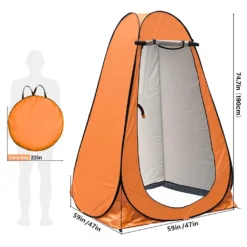 Duschzelt Toilettenzelt Umkleidezelt Camping Zelt Beistellzelt 150X150X190CM Orange
