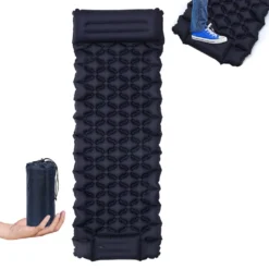 Jiubiaz Camping Isomatte, Kompakte, Selbstaufblasende Schlafmatte Mit Leichtem, Feuchtigkeitsbeständigem Kissen, 192 X 60 X 8.5 Cm, Navy Blau