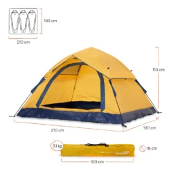 Where Tomorrow Leichtes Pop Up Wurfzelt 3 Personen Zelt 210 X 190 X 110 Cm Gelb -Campingbedarf Geschäft 0cdcb2cdad77c90a51ad9f19d2b0e4a0