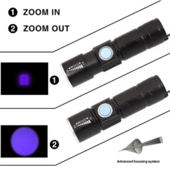 UV Taschenlampe Ultraviolette Lampenjagd 395nm Torch 4 Modi Blacklight Taschenlampen -Campingbedarf Geschäft 0d03544d923725f464a5d200fb9b93fe