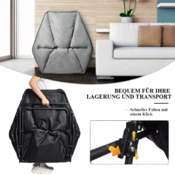 COSTWAY Moon Chair Gepolsterte Klappstuhl Campingstuhl Mondstuhl Faltbar Klappsessel 85X78X87cm -Campingbedarf Geschäft 10a6d467f1ee59afa7d0d939dc945a22