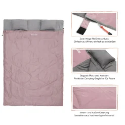 Doppelschlafsack 190+30x150cm Rose -Campingbedarf Geschäft 10c1a2b5563b0674af609c8c3ccedb9c