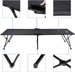 SONGMICS Campingbett Schwarz Oxford-Gewebe XL 206 X 75 X 45 Cm Bis 260 Kg Belastbar Feldbett Stahl Gartenliege Sonnenliege GCB25H -Campingbedarf Geschäft 139c5d3d20f7bf75b1f74588b2a3503f