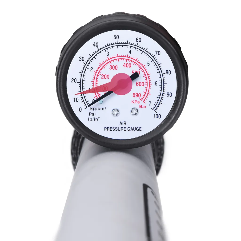 Monzana Standluftpumpe Inkl 3 Zusatzadapter 60/100 Cm Schlauch Luftpumpe Bis 7 Bar Für Fahrrad Auto Luftmatratze Motorrad , Model:7 Bar – Bild 4