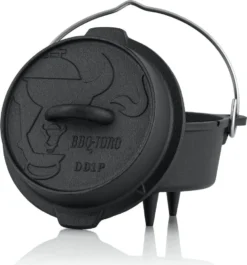 BBQ-Toro Dutch Oven DO1P, 1,8 L Premium Gusseisen Kochtopf, Gusstopf