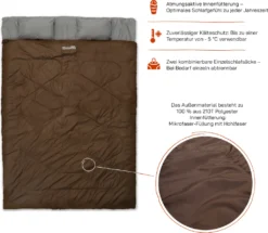 Where Tomorrow Doppelschlafsack 190+30 X 150 Cm Braun -Campingbedarf Geschäft 183c3301df3cdca3004a3e6962be430a