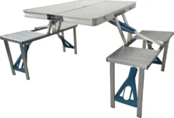 SVITA Camping Set Sitzgarnitur Tisch + Hocker Kofferfunktion Mit Tragegriffen