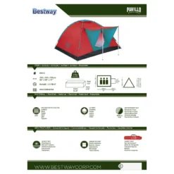 Bestway Zelt "Range X 3 Tent" 210 X 210 X 120 Cm, 68012 -Campingbedarf Geschäft 1faccb7da40f203351438476720239d9