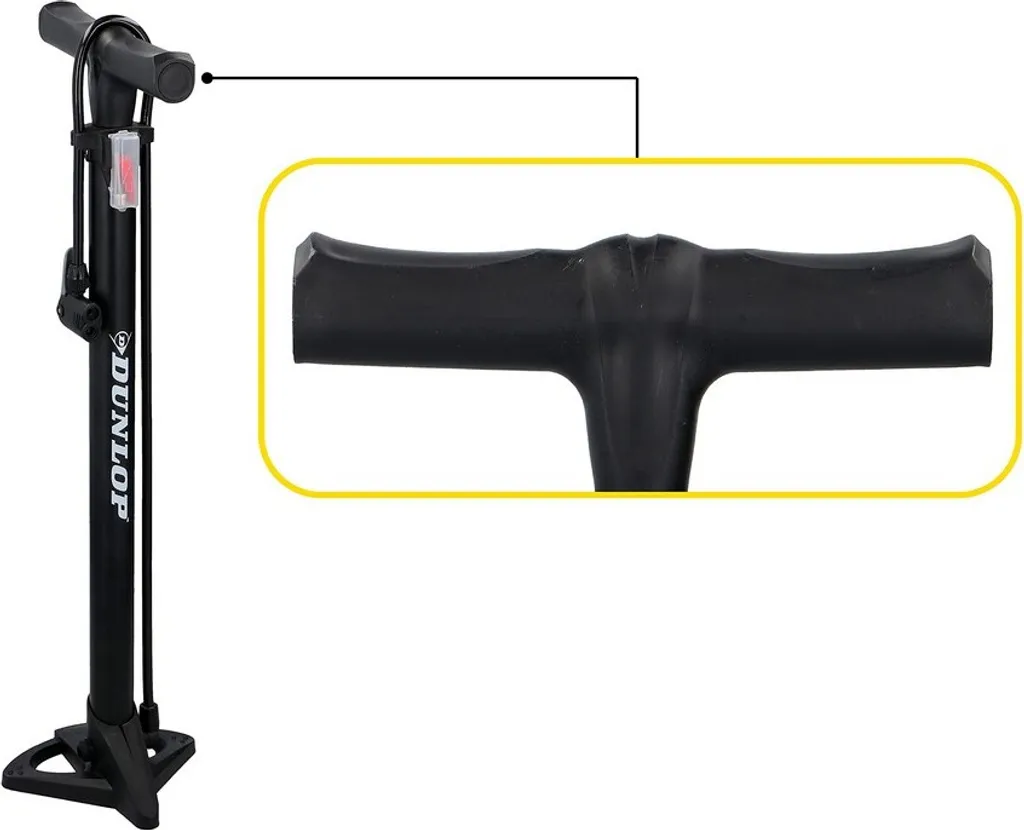 Dunlop Fahrradluftpumpe Für Alle Ventile, Tragbare Luftpumpe, Fahrradpumpe, Standpumpe, Schwarz – Bild 17