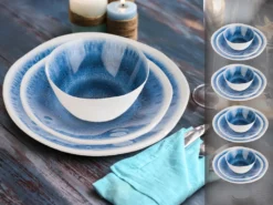 APS Campinggeschirr, Melamin Geschirrset Maritim, Picknickgeschirr Für Wohnmobil