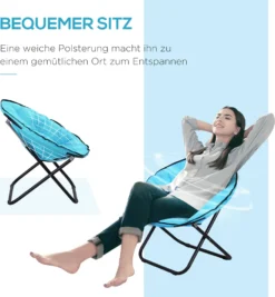 Outsunny Klappstuhl Klappsessel Campingstuhl Gartenstuhl Polstersessel Lounge Sessel Faltbar Metall + Oxfordstoff Blau 80 X 80 X 75 Cm -Campingbedarf Geschäft 208cc6bd3420ca9a30dcf5a2a555a306
