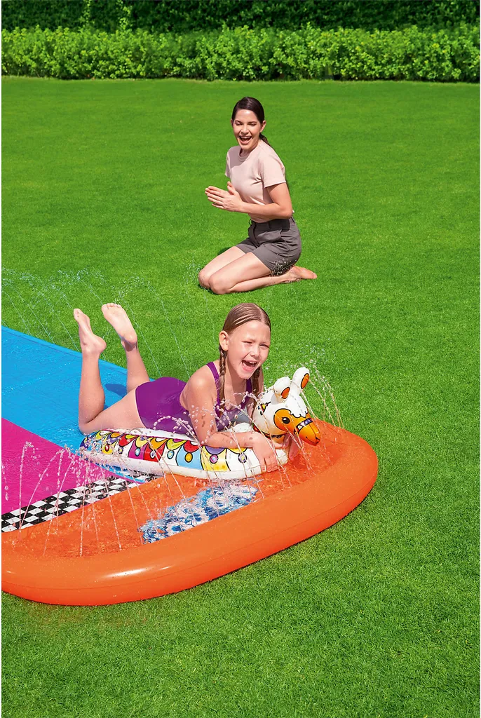 Bestway Sport H2OGO!™ 2er-Wasserrutsche Mit Aufblasbaren Lama-Schwimmtieren 488 Cm Wasserspielzeug Wasserspaß 0 – Bild 7