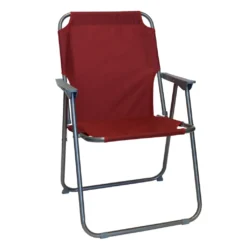Wohaga Campingstuhl Mit Armlehnen, Klappbar - Rot
