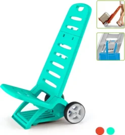 Rollbarer Und Zusammenklappbarer Campingstuhl/Strandstuhl Mit Belastbarkeit Bis 110 Kg (Türkis)