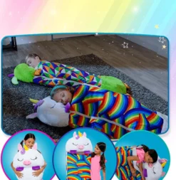 Happy Nappers Hai Grau | Medium 3-6 Jahre | Spielen - Kuscheln- Schlafen | Flauschiger Kinderschlafsack | 4 Motive | 2 In 1 Kuscheltierschlafsack & Kissen Für Mädchen Und Jungen -Campingbedarf Geschäft 28ef819a33c4aa1523af6413420dda7a