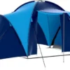 VidaXL Campingzelt Stoff 9 Personen Dunkelblau Und Blau