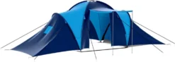 VidaXL Campingzelt Stoff 9 Personen Dunkelblau Und Blau