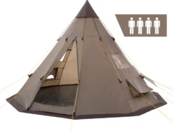 CampFeuer Tipi Zelt Spirit Für 4 Personen | Braun | 3000 Mm Wassersäule