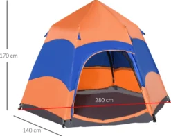 OUTSUNNY Quick-Up-Zelt Doppelwandzelt Outdoor Familienzelt Pop-Up Für 4–6 Personen 4 Jahreszeiten Wasserdicht -Campingbedarf Geschäft 3092091a499f09fa8bdfd31f23e76e4d