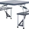 Outsunny Alu Campingtisch Picknick Bank Sitzgruppe Gartentisch Mit 4 Sitzen Klappbar Dunkelgrau