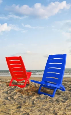 Kreher Tragbarere Klappbarer Campingstuhl/Strandstuhl Aus Kunststoff Mit Belastbarkeit Bis 100 Kg (Blau) -Campingbedarf Geschäft 32592befc6a593d52b6cdad53be4b9cb