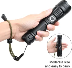 10000 Lumen Taschenlampe, LED Taschenlampe Extrem Hell 5000mAh USB Aufladbar 26650 Batterie Enthalten, 5 Lichtmodi, Zoombar, Lange Arbeitszeit Taktische Taschenlampe -Campingbedarf Geschäft 35259ea85246ac4c3d7ae6c9b7fda52c