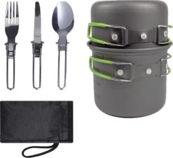 Camping Kochgeschirr Set, Tragbar Rucksackreisen Outdoor Wandern Camping Mini Gaskocher Topf -Campingbedarf Geschäft 3928f38e93722fa6ead8e2680a4d362b