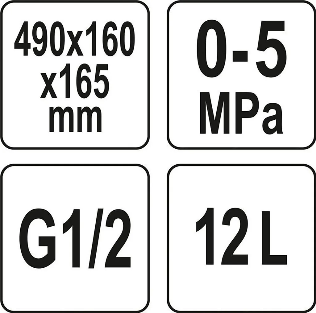 YATO Abdrückpumpe Druckprüfpumpe Druckprobepumpe Prüfpumpe Handprüfpumpe Für Druckprobe 12L 50 Bar 5MPA – Bild 2