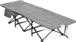 Outsunny Feldbett Campingbett, Campingliege Mit Tasche, Klappbett Mit Becherhalter, Für Schwimmbad, Balkon, Bis 120 Kg, Schwarz, 68 X 186 X 48cm