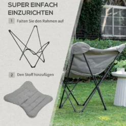Outsunny Campingstuhl Tragbar Klappbar Gartensessel Regiestuhl Klappsessel Modern Design Für Outdoor Picknick Max. Belastung 120 Kg Hellgrau 88 X 74 X 84 Cm