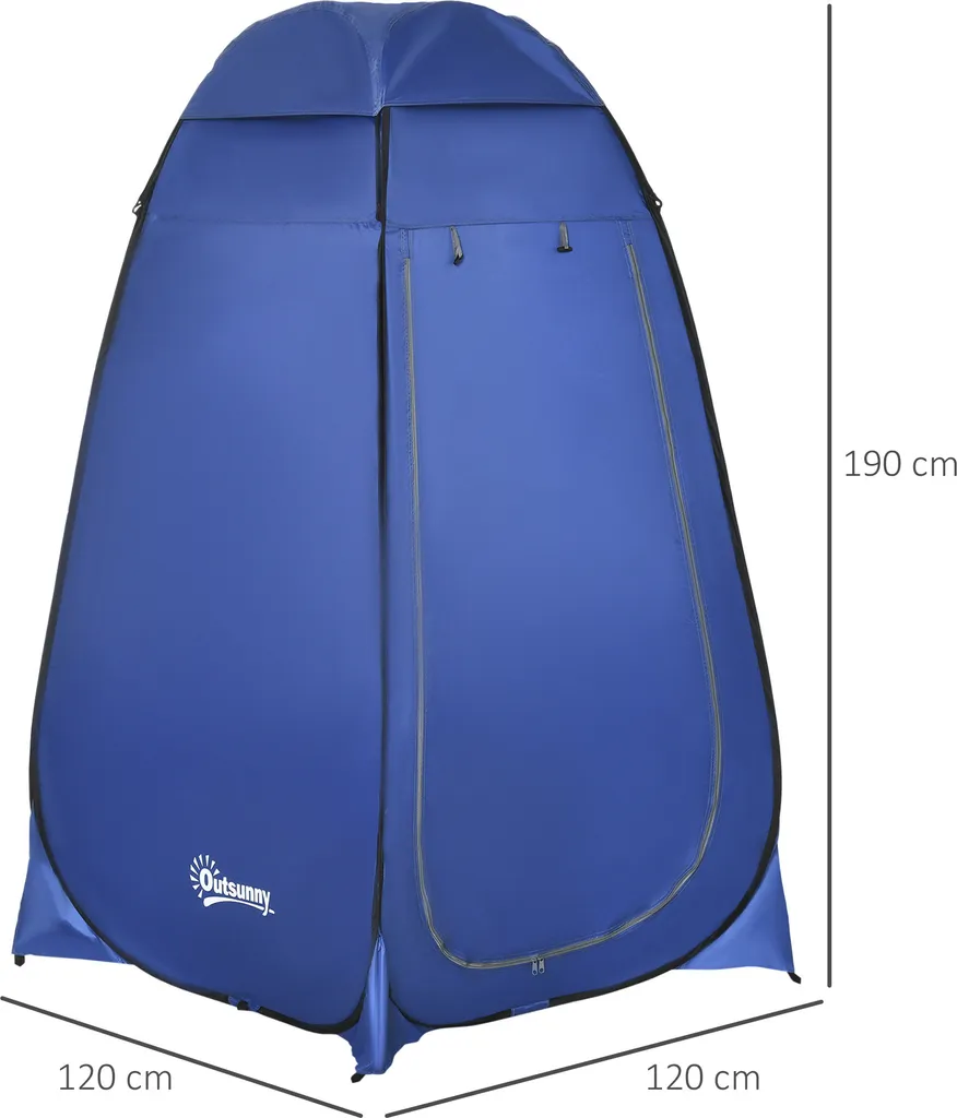 Outsunny Pop Up Toilettenzelt Mobiles Camping Duschzelt Umkleidezelt Mit Innentasche Duschkabine Umkleidekabine Wasserfest Polyester Dunkelblau 120 X 120 X 190 Cm 5 Outsunny Pop Up Toilettenzelt Mobiles Camping Duschzelt Umkleidezelt Mit Innentasche Duschkabine Umkleidekabine Wasserfest Polyester Dunkelblau 120 X 120 X 190 Cm – Bild 3
