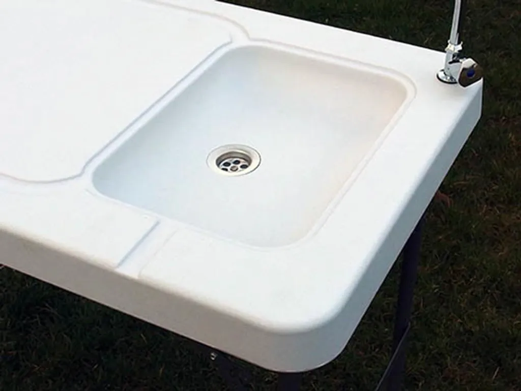 Campingtisch / Spültisch Mit Spüle Und Abfluss 115x60 Cm – Bild 4