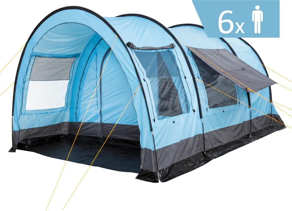 CampFeuer Zelt Relax6 Für 6 Personen | Hellblau / Grau | 5000 Mm Wassersäule 3 CampFeuer Zelt Relax6 Für 6 Personen | Hellblau / Grau | 5000 Mm Wassersäule