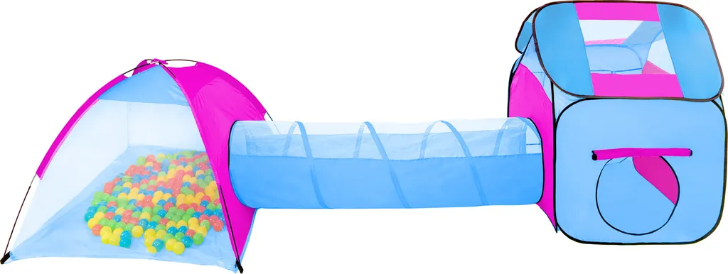 Tectake Spielzelt Mit Tunnel, 200 Bällen Und Tasche - Blau 5 Tectake Spielzelt Mit Tunnel, 200 Bällen Und Tasche - Blau – Bild 3