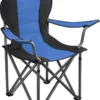SONGMICS Campingstuhl, Klappbar, Klappstuhl, Komfortabler Mit Schaumstoff Gepolsterter Sitz, Mit Flaschenhalter, Hoch Belastbar, Max. Belastbarkeit 250 Kg, Outdoor Stuhl, Blau GCB06BU