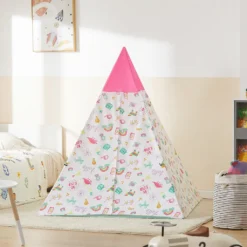 SoBuy OSS06 Tipizelt Spielzelt Zelt Für Kinder Mit Tür Und Fenster Spielhaus Kinderzelt BHT Ca.: 133x153x133cm -Campingbedarf Geschäft 412ed0d63b51f8cbb610904b6ad275e8