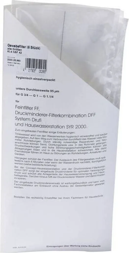 SYR Ersatzteile System-Drufi Filtereinsatz Für Kerzenfilter, 90 µm, 2000.25.900 – Bild 3