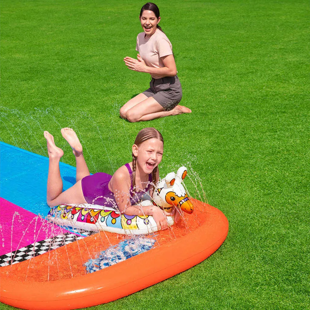 Bestway Sport H2OGO!™ 2er-Wasserrutsche Mit Aufblasbaren Lama-Schwimmtieren 488 Cm Wasserspielzeug Wasserspaß 0 – Bild 11