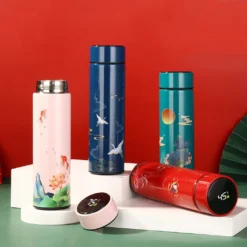 Fine Asianliving Insulated Water Bottle Stainless Steel 500ml Smart LED Temperature Touch Screen Red Cranes -Campingbedarf Geschäft 4172cc275513dd0ae0862a545eaea84a