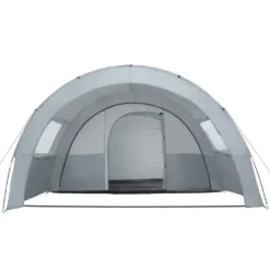 Tectake Tunnelzelt Woodstock Für 6 Personen Mit Vorzelt Und Tragetasche - Hellgrau/dunkelgrau -Campingbedarf Geschäft 41f45e3a862c942d5169630ff525efff