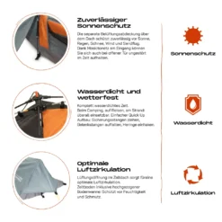 Where Tomorrow 1-Personen-Zelt - Rechteck - 220x80x50 Cm - Grau -Campingbedarf Geschäft 4383bfdeddb875cf440bad835ded8b70