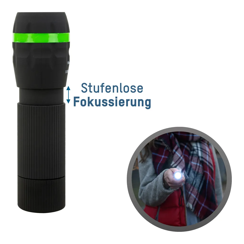 Ansmann Hycell Mini LED Taschenlampe Zoombar Und Fokussierbar Inkl. AAA Batterien + 40 AAA Batterien Gratis – Bild 2