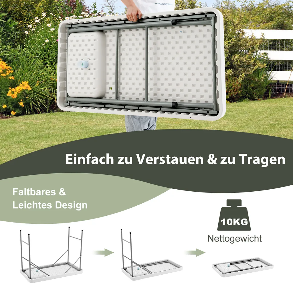 COSTWAY Tragbarer Fischreinigungstisch, Klappbarer Campingtisch Mit Spüle, Wasserhahn, Filetiertisch Outdoorspüle Für Garten, Camping, Angeln – Bild 5
